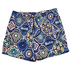 Rare Mens Cerveza Modelo Beer Board Shorts 4" Swim‎ Trunks Size 30 M Aztec